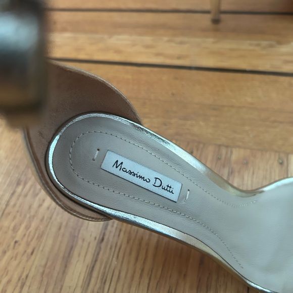 Massimo Dutti gold strappy strap heel sandals - Picture 7 of 8